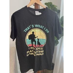 Vintage That's What I Do I Pet Dogs I Play Guitars & I Know Things T-Shirt Gift